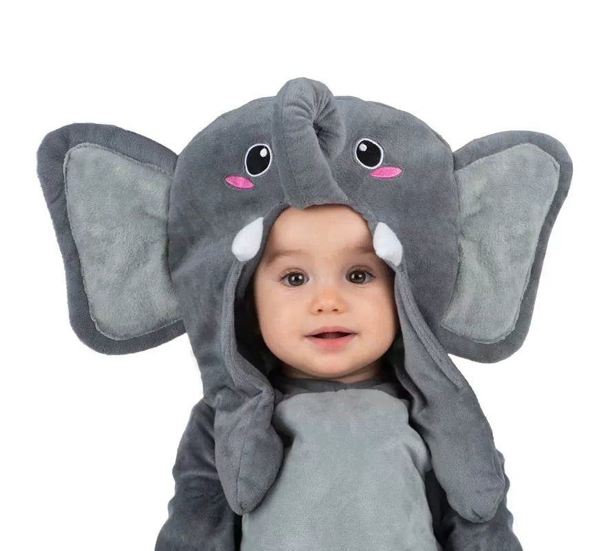 Disfraz de Elefante con orejas movibles para bebé y niños
