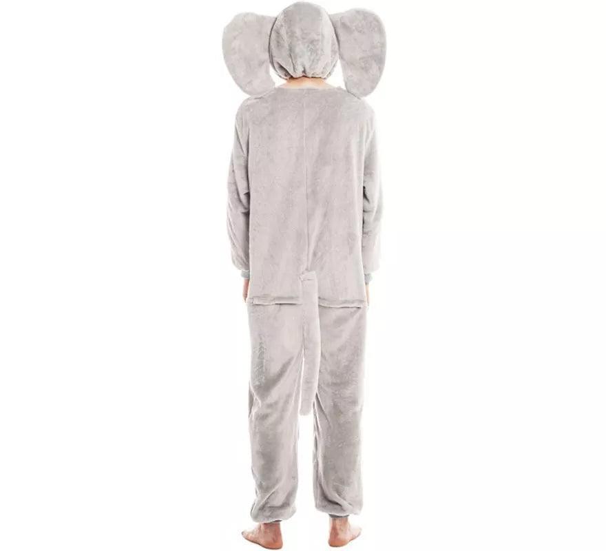 Translation missing: pt-PT.Disfraz de Elefante gris con gorro para adultos