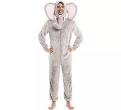 Fato de elefante cinza com chapéu para homem