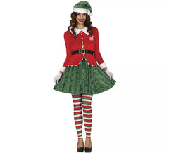 Fantasia de Elfo Ajudante do Papai Noel com Cinto para Mulher