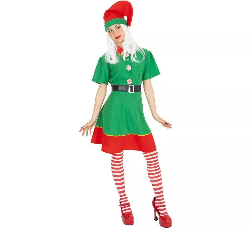 Translation missing: pt-PT.Disfraz de Elfa Ayudante de Santa con gorro para mujer