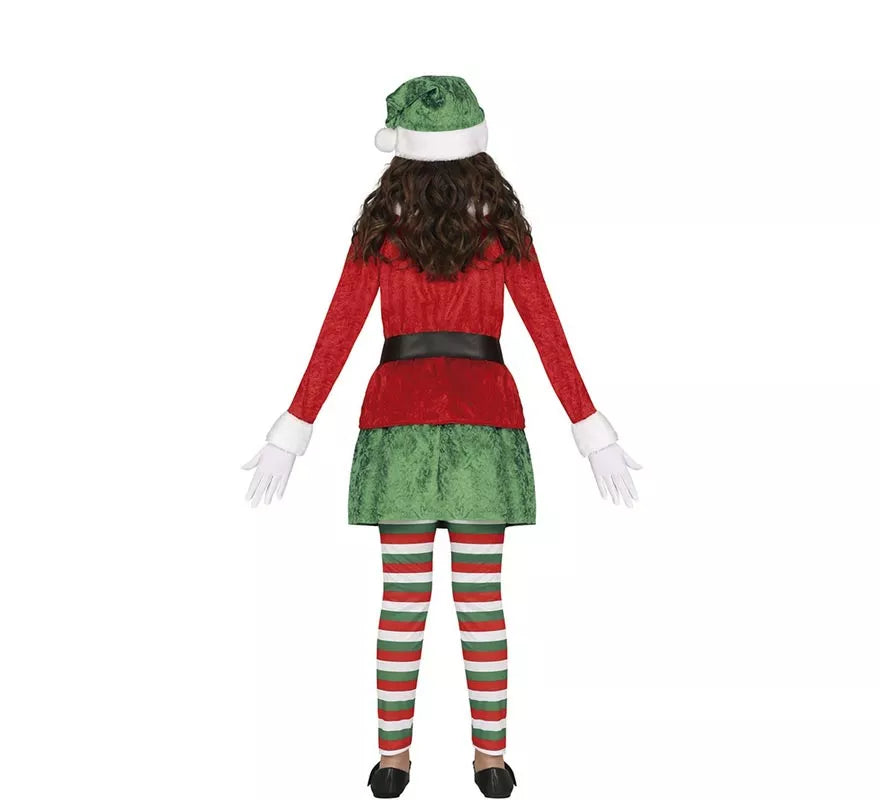 Translation missing: pt-PT.Disfraz de Elfa Ayudante de Santa con gorro para niña