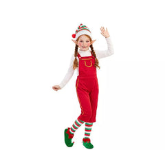 Fato de elfo vermelho com gorro para criança