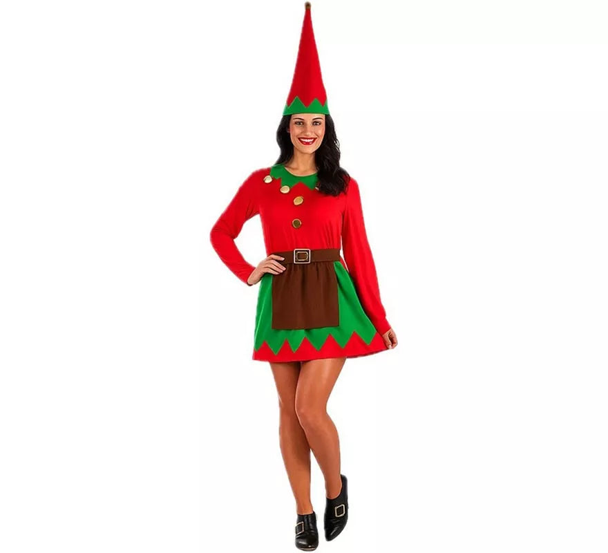 Translation missing: pt-PT.Disfraz de Elfa Roja y Verde para mujer