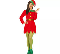Fato de elfo verde e vermelho para mulher