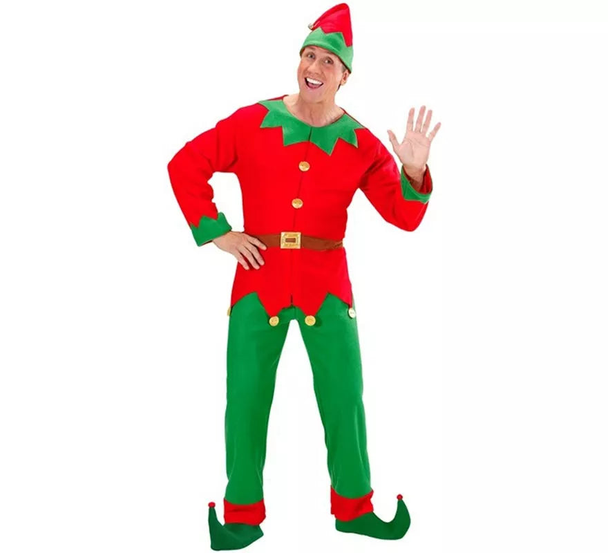 Disfraz de Elfo Ayudante de Santa Claus para hombre