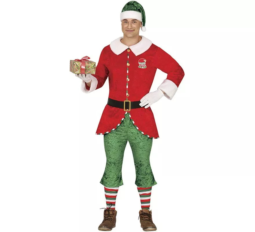 Translation missing: pt-PT.Disfraz de Elfo Ayudante de Santa con cinturón para hombre