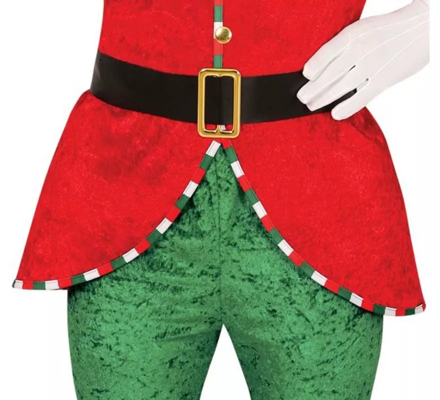 Translation missing: pt-PT.Disfraz de Elfo Ayudante de Santa con cinturón para hombre