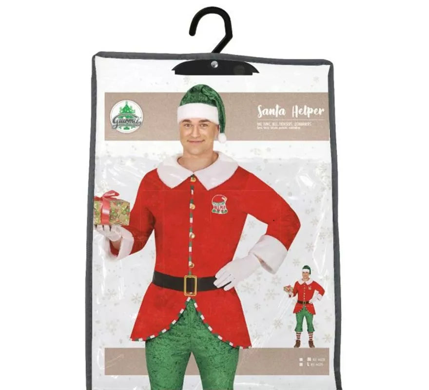 Translation missing: pt-PT.Disfraz de Elfo Ayudante de Santa con cinturón para hombre