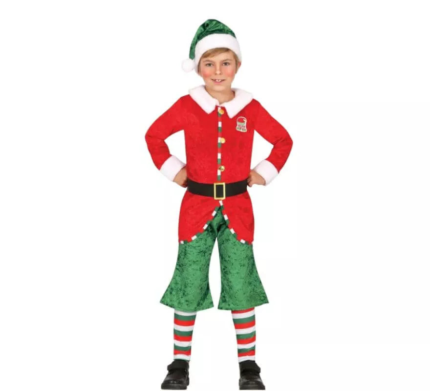 Translation missing: pt-PT.Disfraz de Elfo Ayudante de Santa con gorro para niño