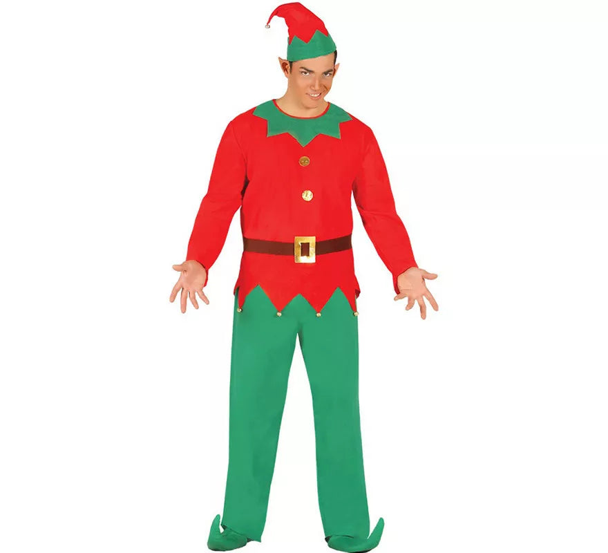 Translation missing: pt-PT.Disfraz de Elfo Clásico Rojo y Verde para hombre
