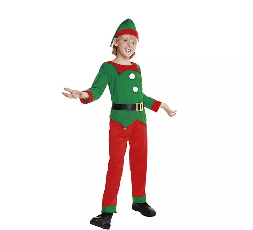 Translation missing: pt-PT.Disfraz de Elfo de Navidad Ayudante de Papá Noel para niño