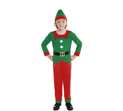 Fato de duende de Natal ajudante do Papai Noel para menino