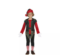 Fato de elfo vermelho com colete comprido para menino