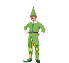 Traje de elfo verde e amarelo para meninos
