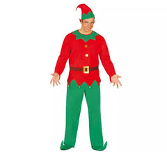 Fato de elfo verde e vermelho para homem