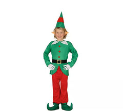 Fato de elfo verde e vermelho para menino