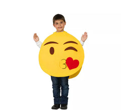 Fato de emoticon de beijo para criança