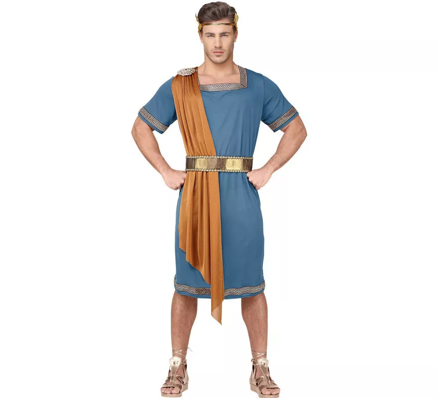 Translation missing: pt-PT.Disfraz de Emperador Romano Azul para hombre