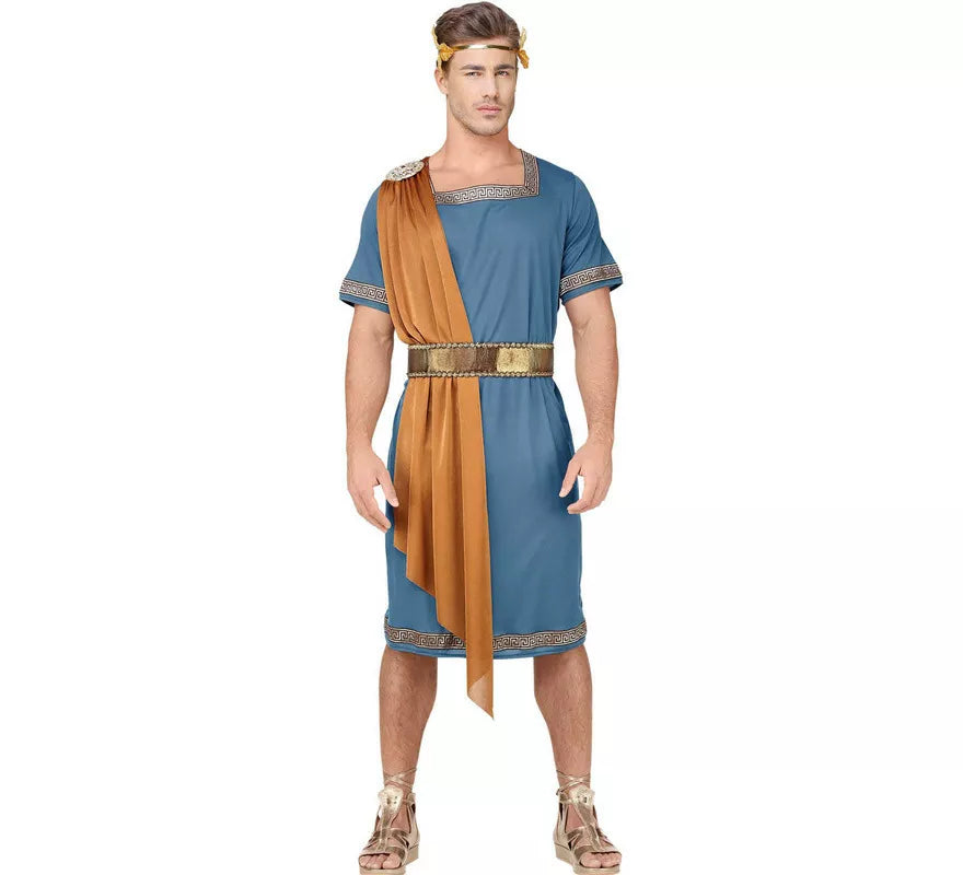 Translation missing: pt-PT.Disfraz de Emperador Romano Azul para hombre
