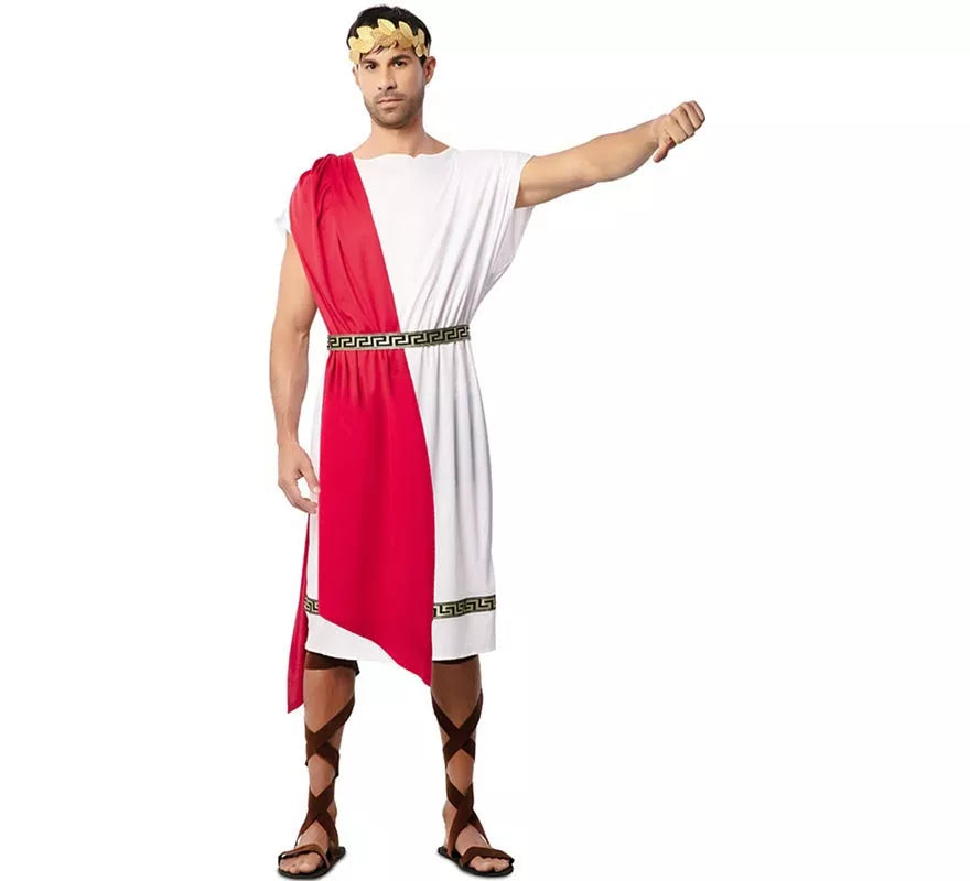 Translation missing: pt-PT.Disfraz de Emperador Romano con chal rojo para hombre