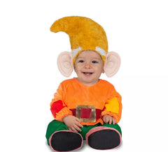 Fato de anão laranja com chapéu para bebé e criança