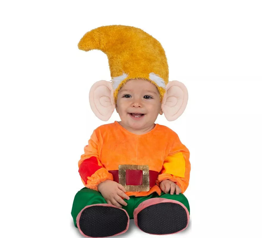 Translation missing: pt-PT.Disfraz de Enanito naranja con gorro para bebé y niño