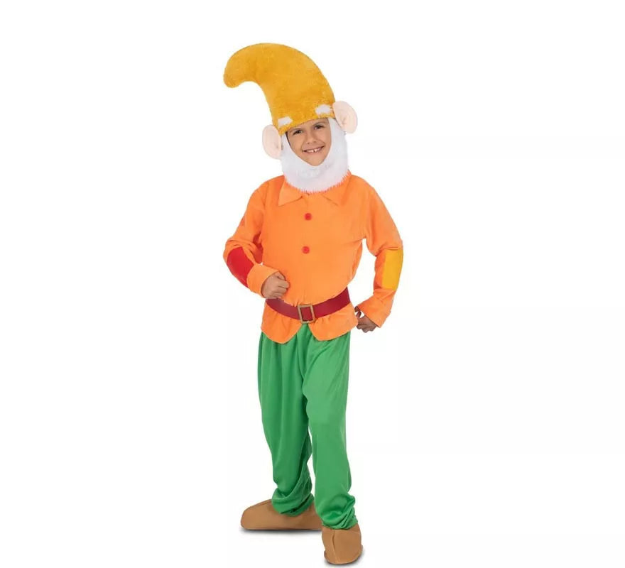 Translation missing: pt-PT.Disfraz de Enanito naranja con gorro para niño