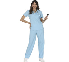 Fantasia de enfermeira azul para mulheres