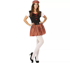 Fato escocês vermelho e preto para mulher