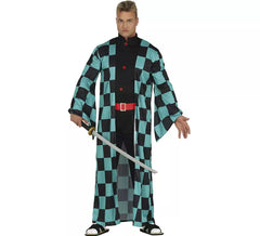 Fato de espadachim de anime Demon Slayer para homem