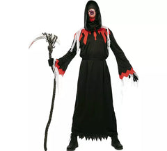Fato de Spectre vermelho e preto com máscara para homem