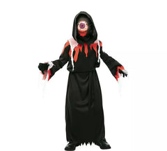 Fato de Fantasma vermelho e preto com máscara para criança