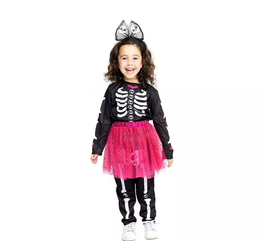 Translation missing: pt-PT.Disfraz de Esqueleto adorable con tutú fucsia para bebé y niña