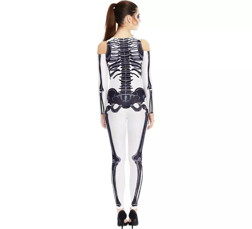 Translation missing: pt-PT.Disfraz de Esqueleto blanco completo para mujer