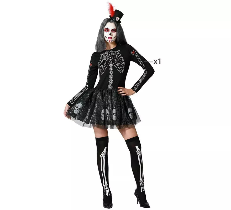 Translation missing: pt-PT.Disfraz de Esqueleto Brillo Calaveras para mujer