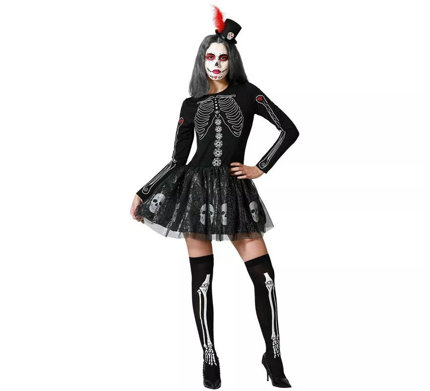 Translation missing: pt-PT.Disfraz de Esqueleto Brillo Calaveras para mujer