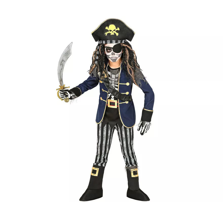 Translation missing: pt-PT.Disfraz de Esqueleto Capitán Pirata para niños