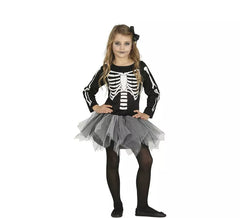 Fato de esqueleto com tutu para menina