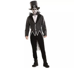 Traje de esqueleto elegante com chapéu para homem