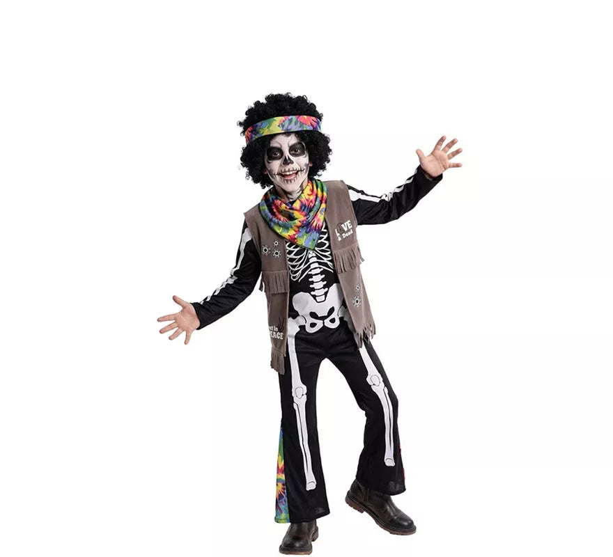 Translation missing: pt-PT.Disfraz de Esqueleto Hippie para niños