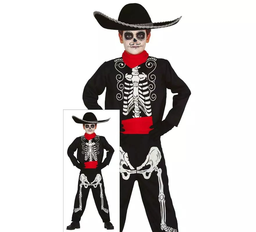 Translation missing: pt-PT.Disfraz de Esqueleto Mariachi para niño