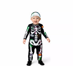 Fato de esqueleto multicolorido para bebé