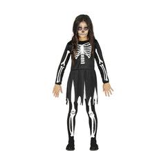Fato de esqueleto preto para menina