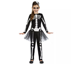 Fato de esqueleto tutu para menina