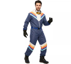 Fato de esquiador azul com cinto para homem