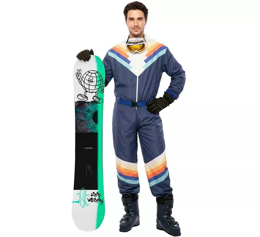 Translation missing: pt-PT.Disfraz de Esquiador azul con cinturón para hombre