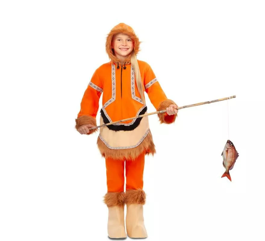 Translation missing: pt-PT.Disfraz de Esquimal Naranja para niña