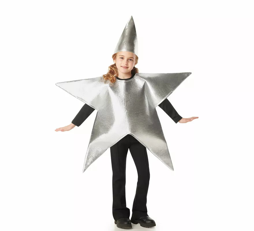Translation missing: pt-PT.Disfraz de Estrella de Navidad plateada para niños