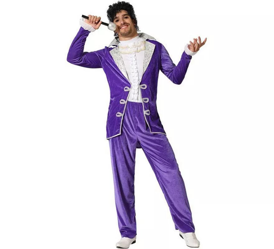 Translation missing: pt-PT.Disfraz de Estrella Rock Morado para hombre